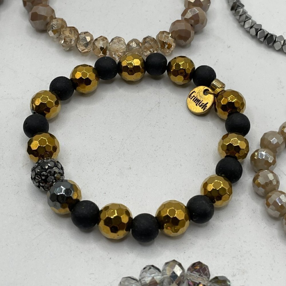 Erimish Beaded Stretch Bracelets Set of Nine OS One Size - Picture 6 of 10